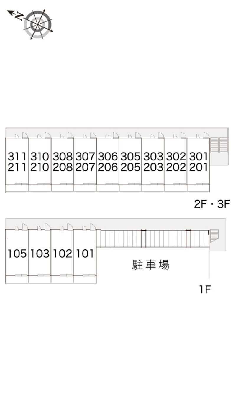 レオパレスシェル都Ⅱ 間取配置図