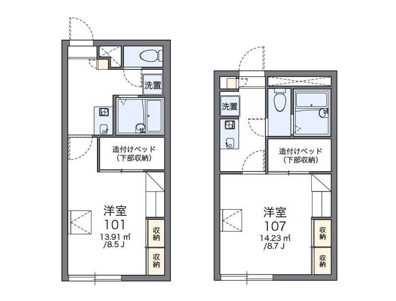 レオパレス６丁目ホープ　Ⅱ 間取図