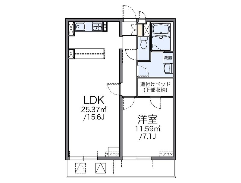 レオパレスラバーズスクレートⅠ 間取図