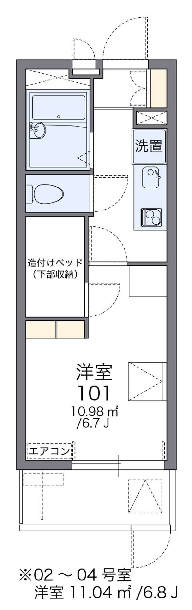 レオパレスクロスロード岸部 間取図