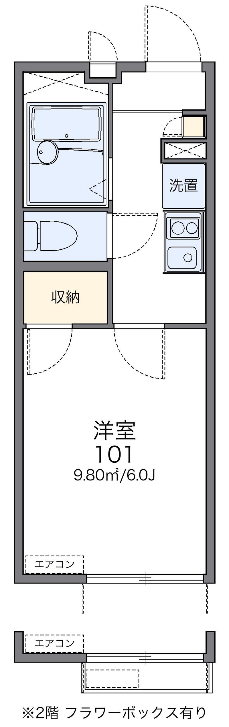 レオパレスコーエイ萩野 間取図