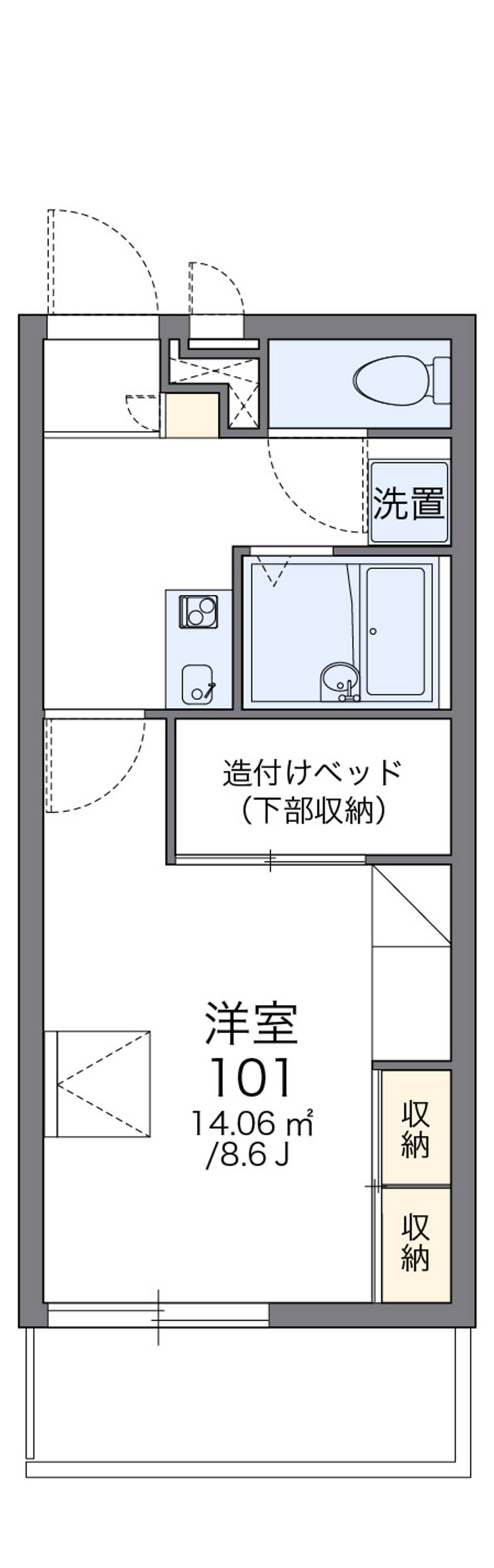 レオパレスブルースカイ 間取図