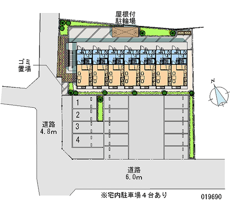 レオパレスシャルマンⅡ 月極駐車場