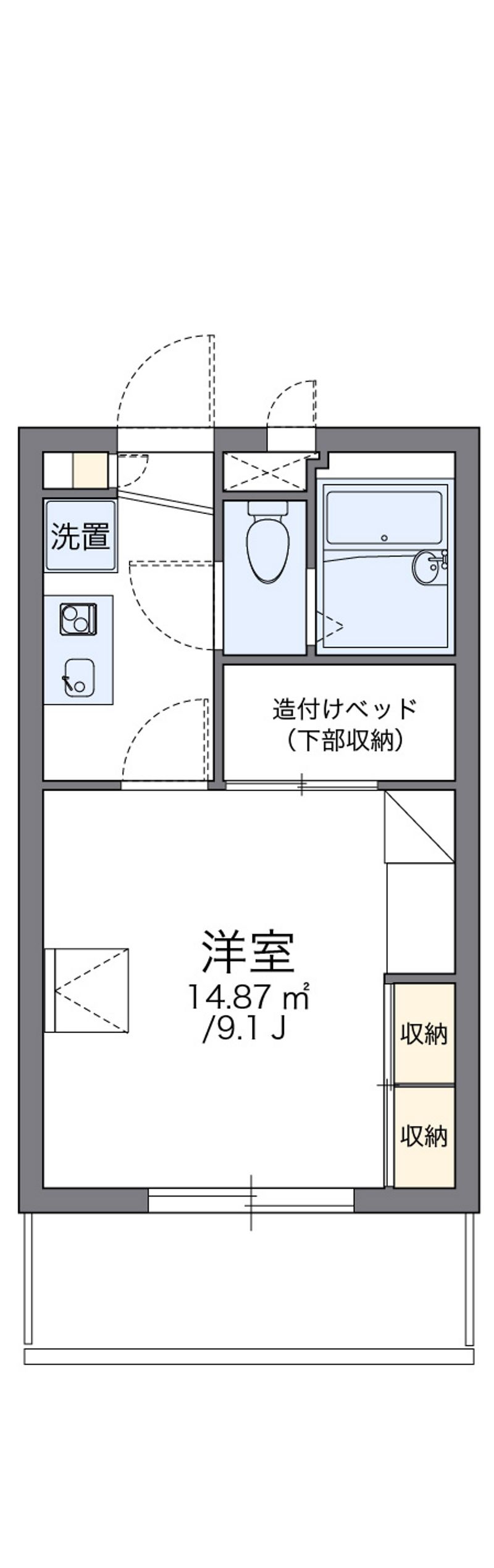 レオパレス新都心メカルⅡ 間取図