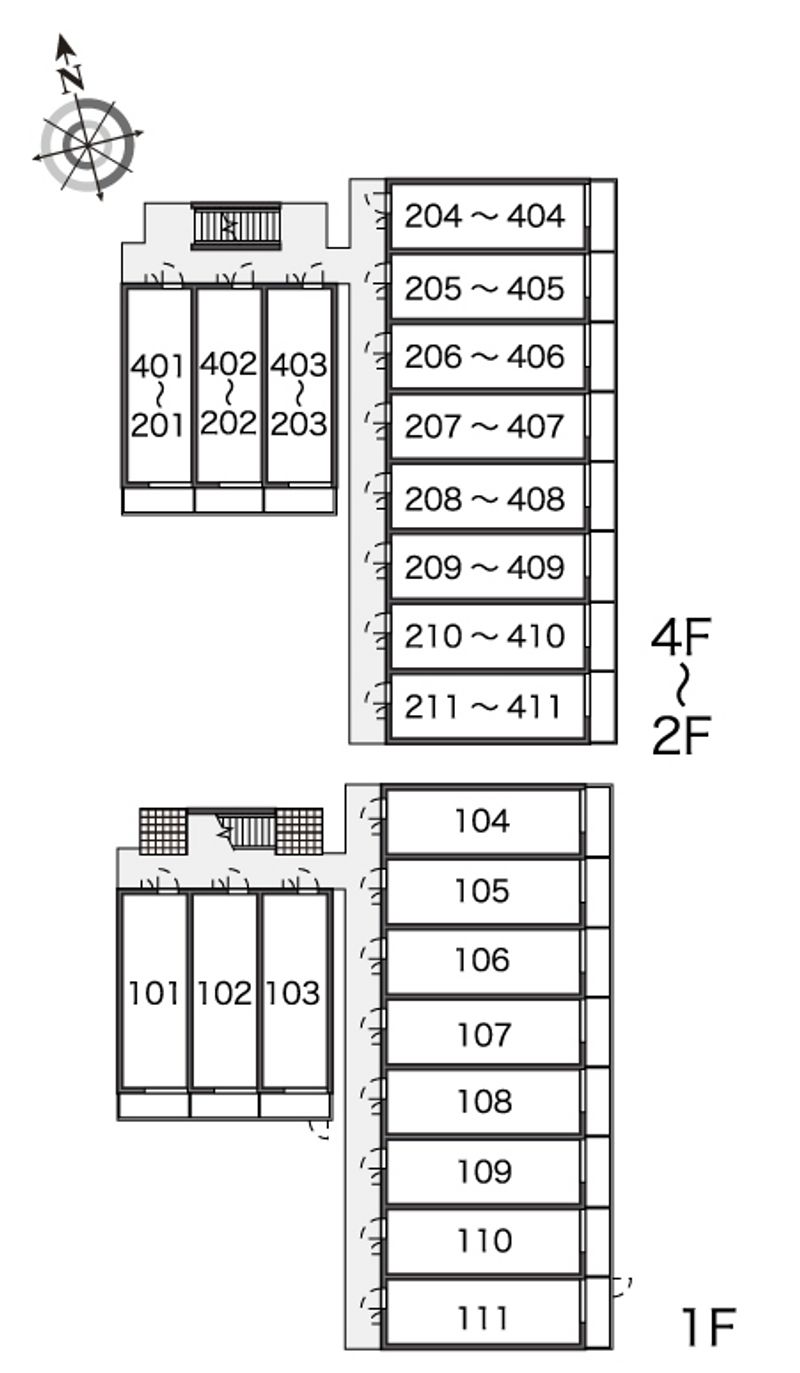 レオパレスＫ　Ｍ 間取配置図