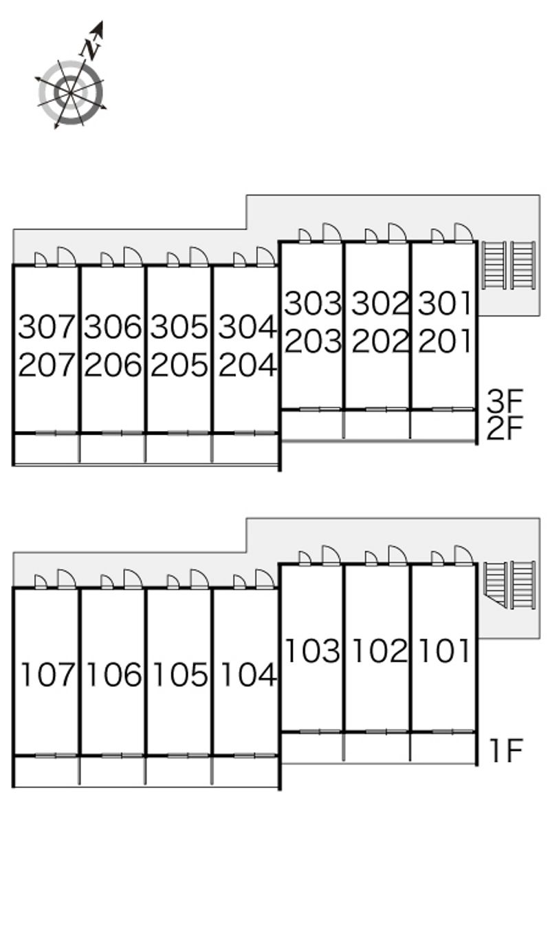 レオパレス新潟中央 間取配置図