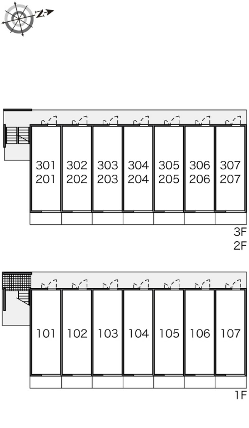 レオパレスミモザ　ガーデン 間取配置図