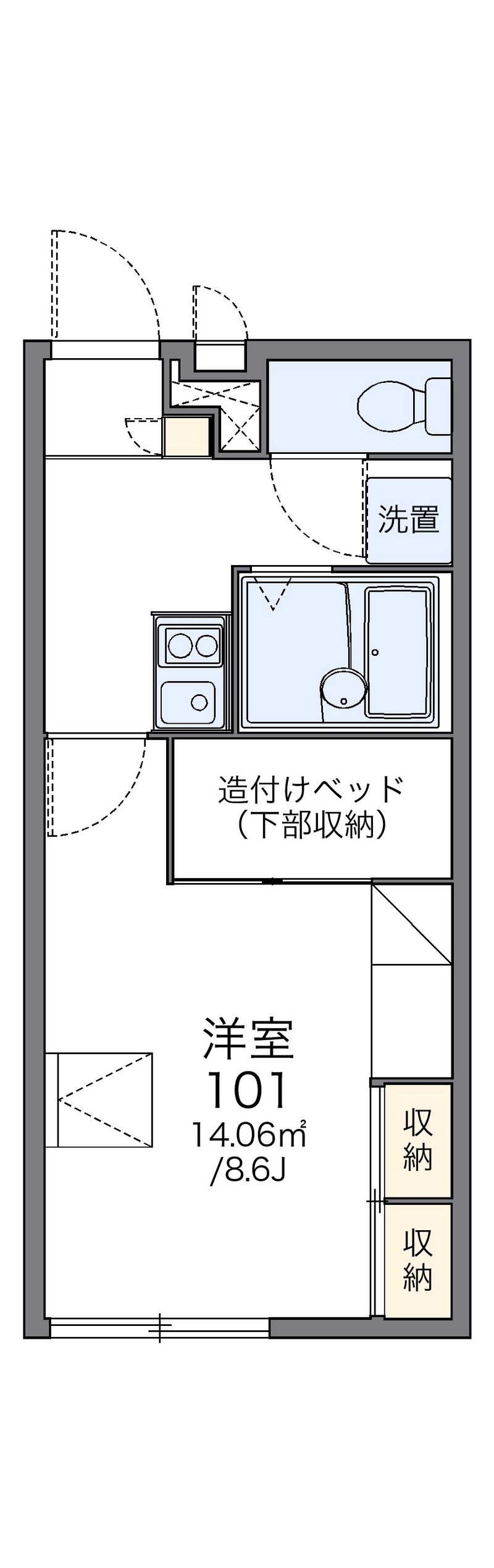 レオパレス二川ｓｔａ　Ｗ 間取図