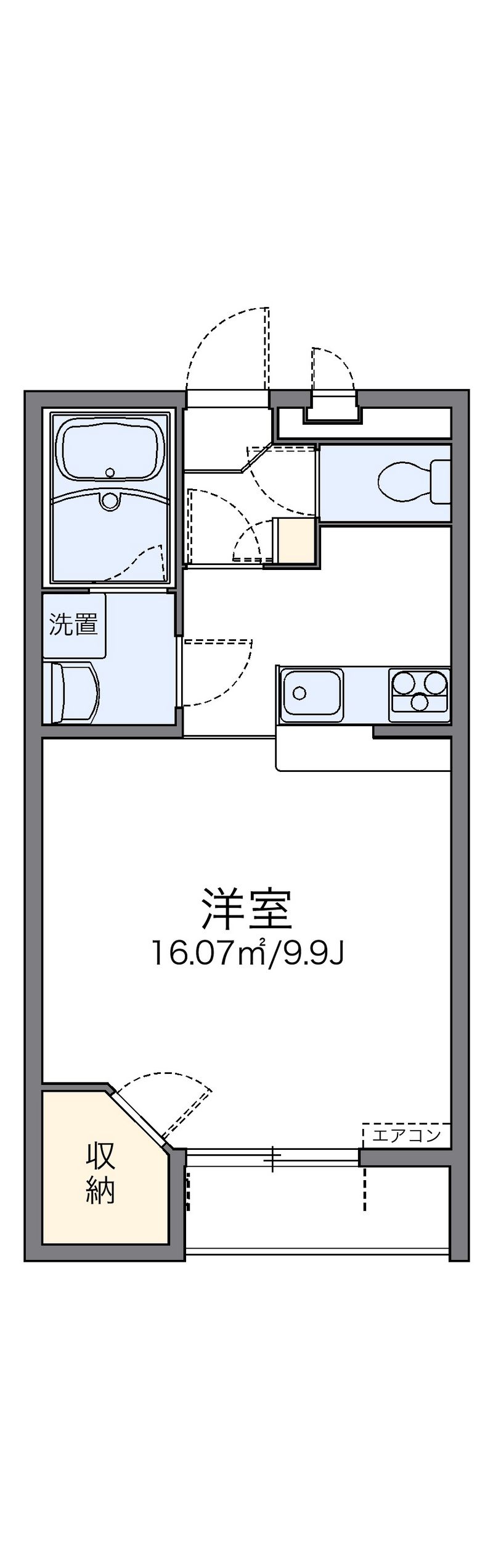 レオパレスあいれすと田村 間取図