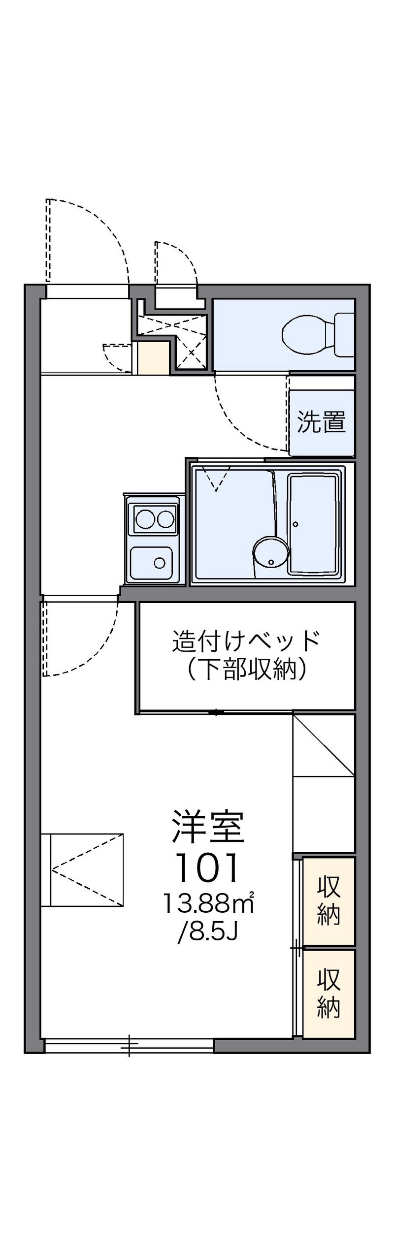 レオパレスリーザ三輪 間取図