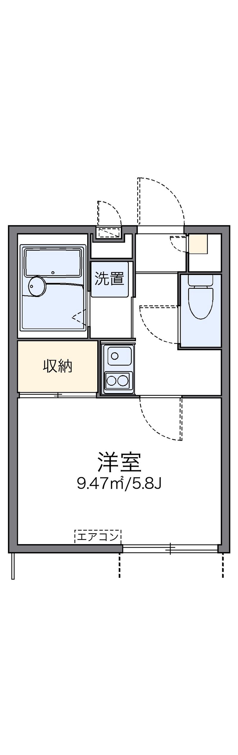 レオパレスサンヒルズ鎌谷町 間取図