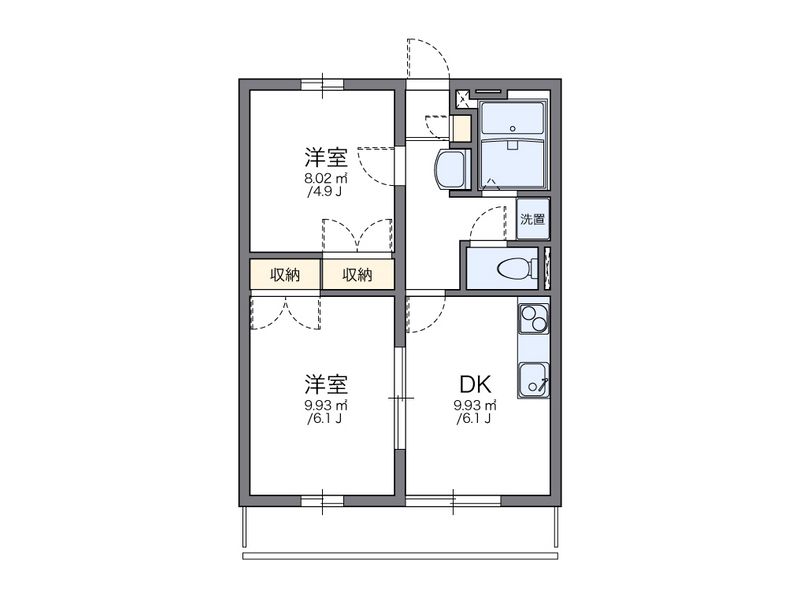 レオパレスＭＩＬＴＯＮ　ＧＲＥＥＮ 間取図
