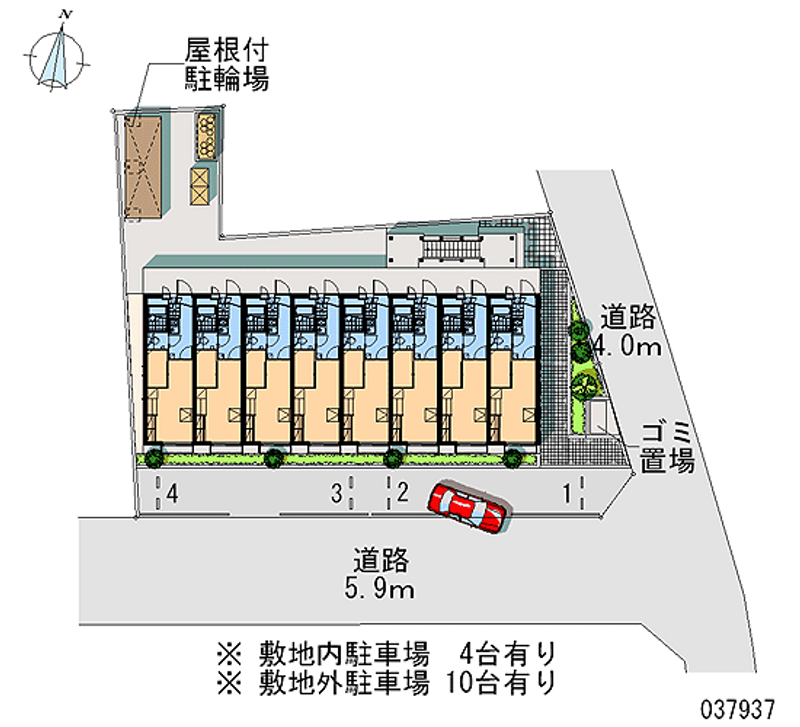 レオパレスコスモ平井 月極駐車場