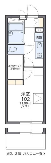 レオパレスＦｌａｔｅｌｉｅｒ 間取り図