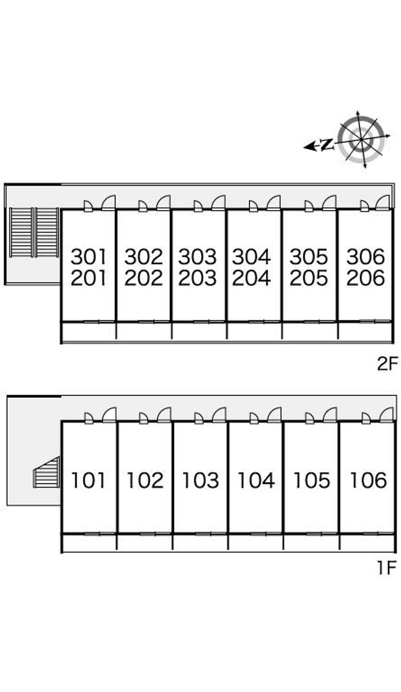 レオパレス竹原 間取配置図