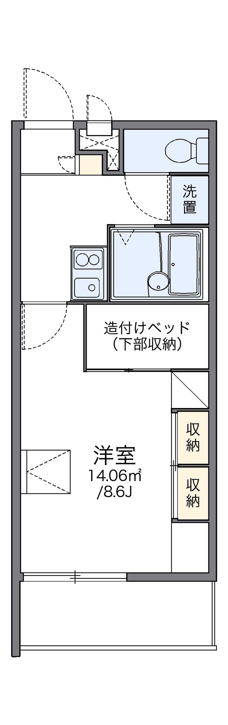 レオパレスプレミール東本浦 間取図