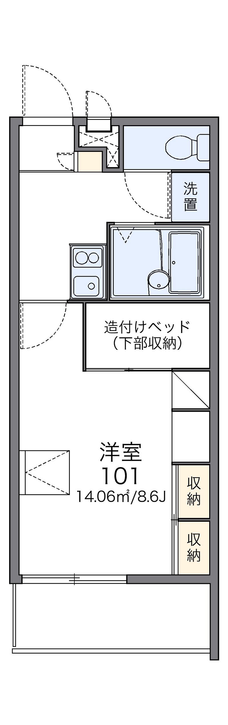 レオパレスらいちょう 間取図
