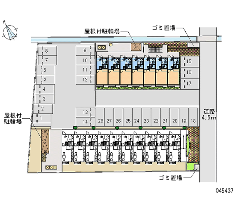 45437 bãi đậu xe hàng tháng