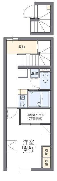 レオパレス高台夕景 間取り図