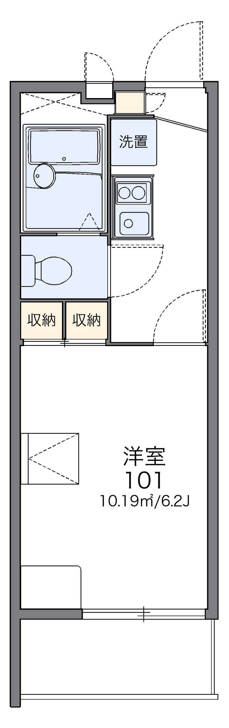 レオパレスバリオクラーロ 間取図