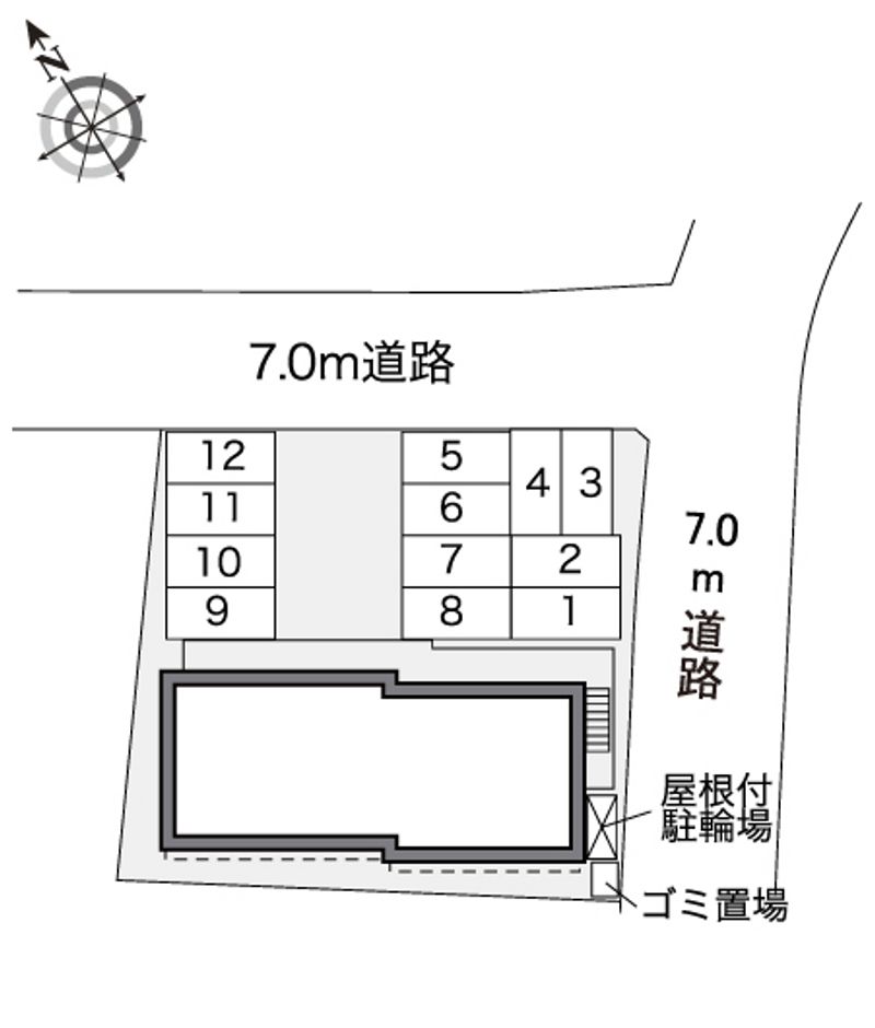 レオパレスクルール　つばき 駐車場
