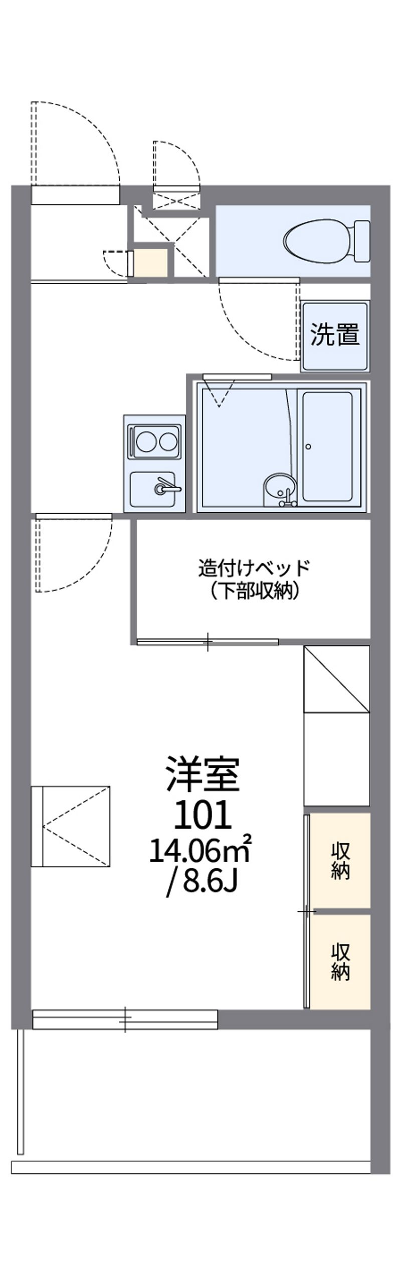 レオパレスエコミックユー 間取図