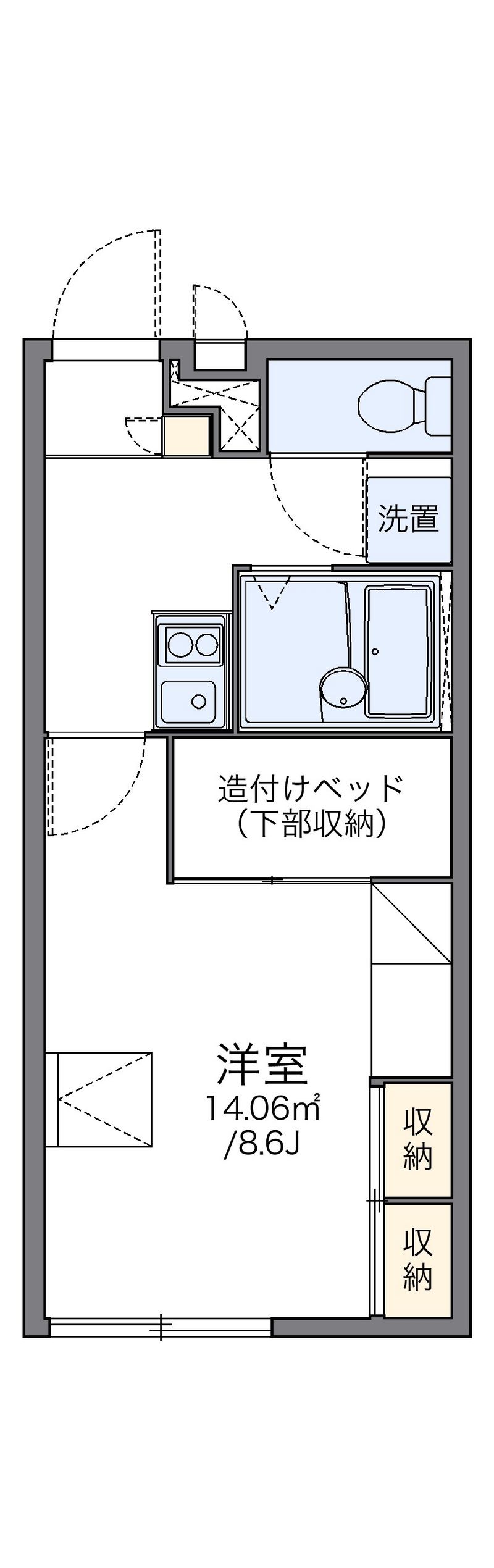 レオパレスクレール黒野 間取図