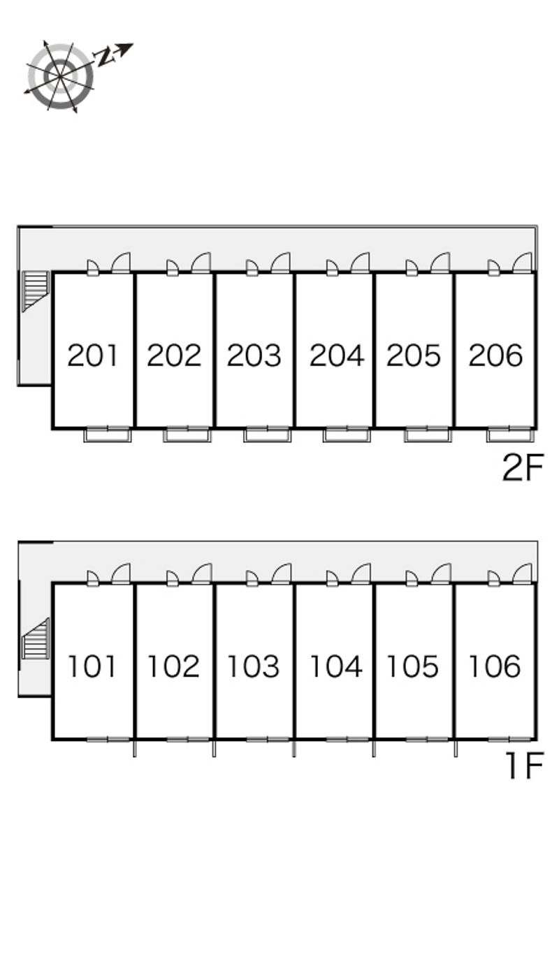 レオパレス甲子園高潮町Ⅱ 間取り配置図