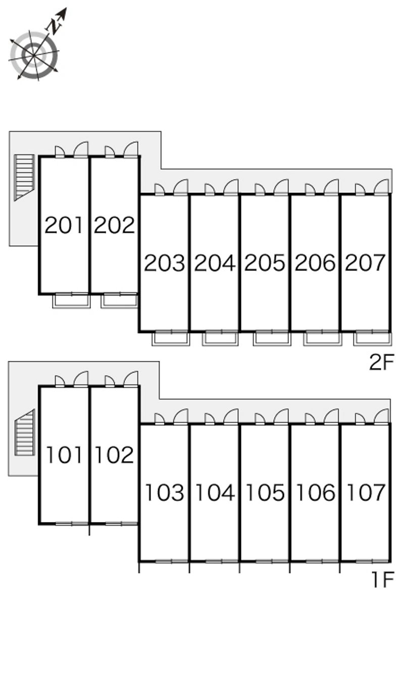 レオパレスサウスヒルパレス 間取配置図
