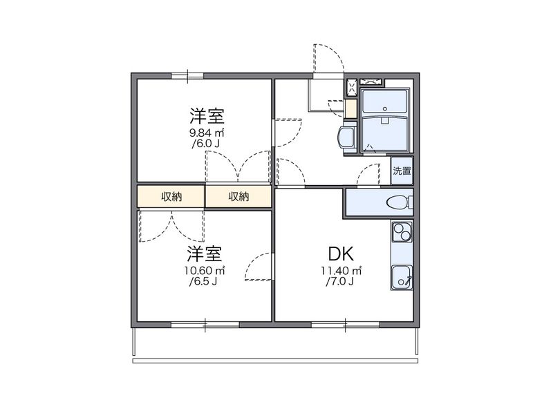 レオパレス華 間取図