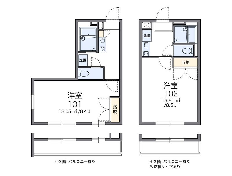 レオパレスカメリア弐番館 間取図