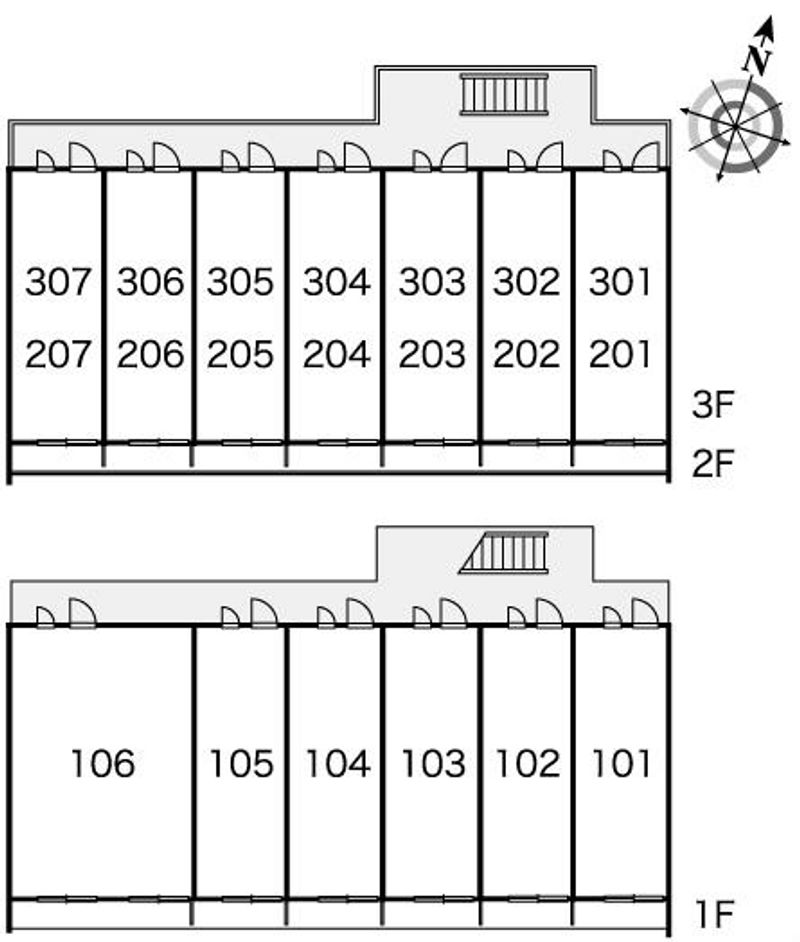 レオパレスグリーンアンバー 間取配置図