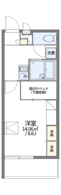 レオパレスサンコート学園前Ｂ 間取り図