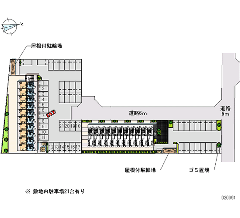 レオパレスカルーナ 月極駐車場