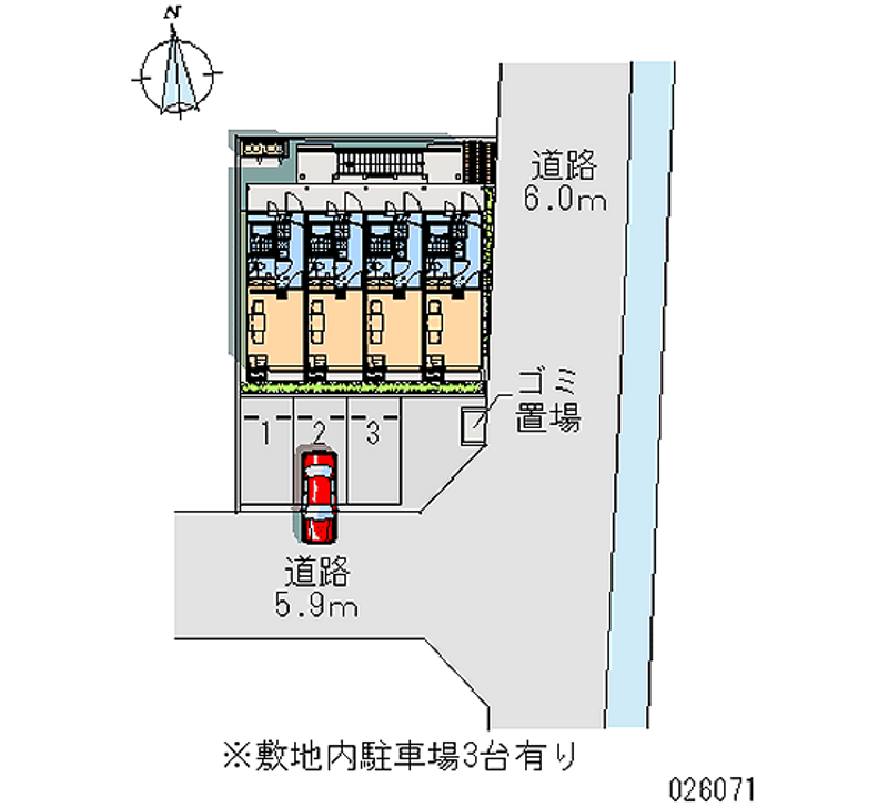 レオパレス木ノ芽橋 月極駐車場