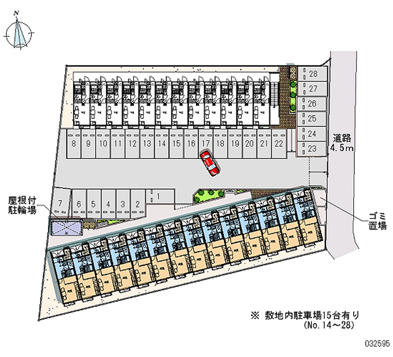 レオパレスフォレスト萩野Ⅱ 月極駐車場