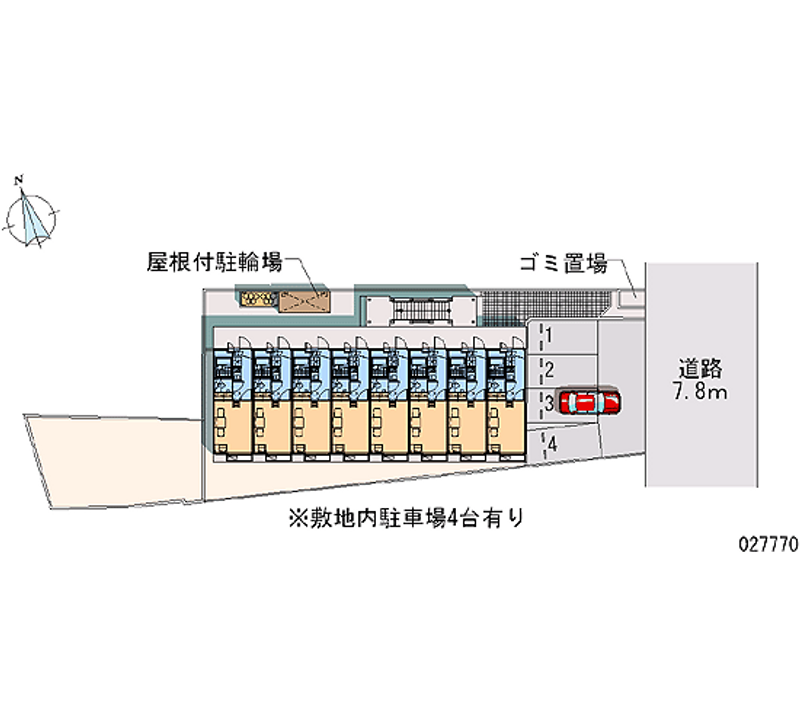 レオパレスパルコートⅡ 月極駐車場