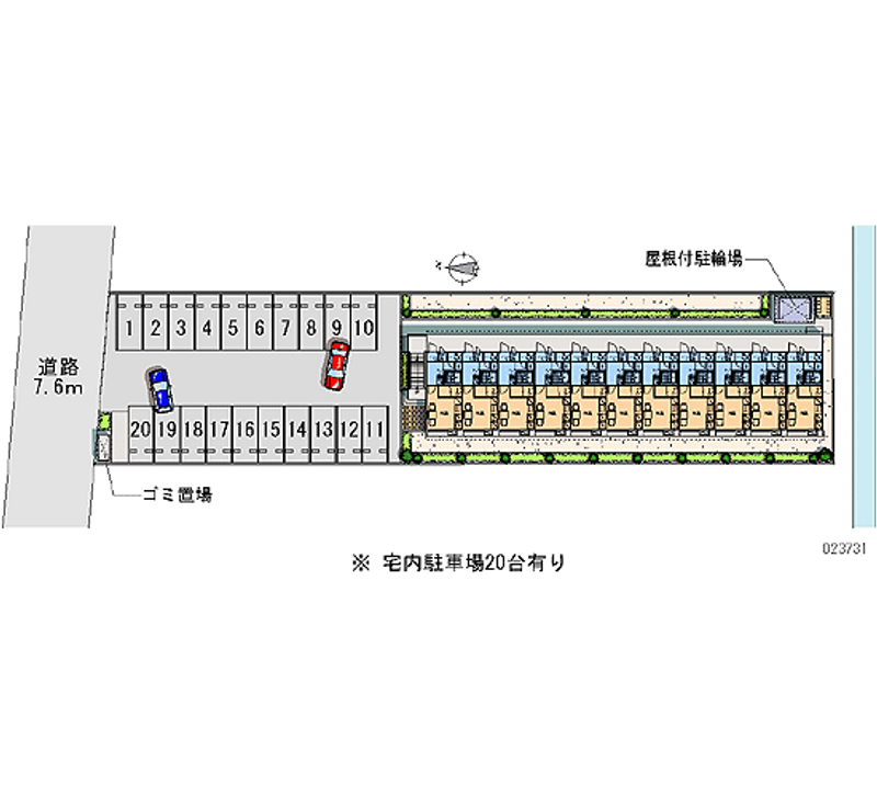 レオパレスプレジール２２ 月極駐車場