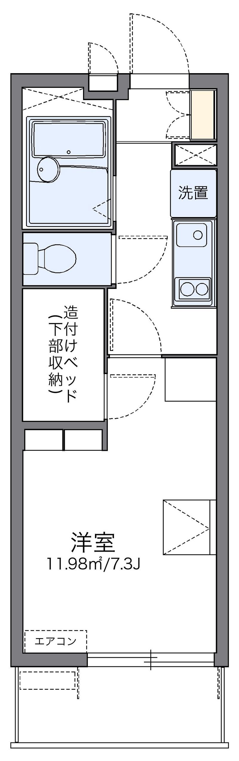 レオパレスダンディライオン 間取図