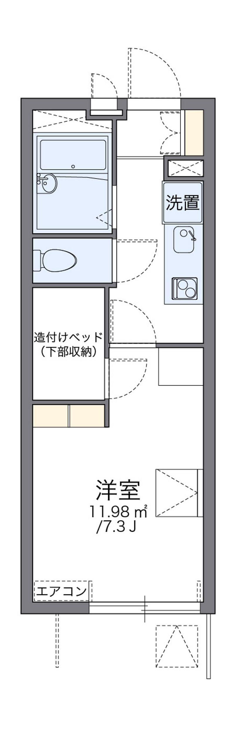 レオパレスカップラス 間取図