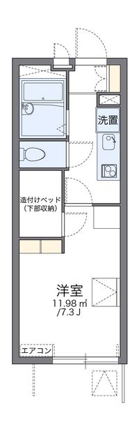 レオパレスカップラス 間取り図