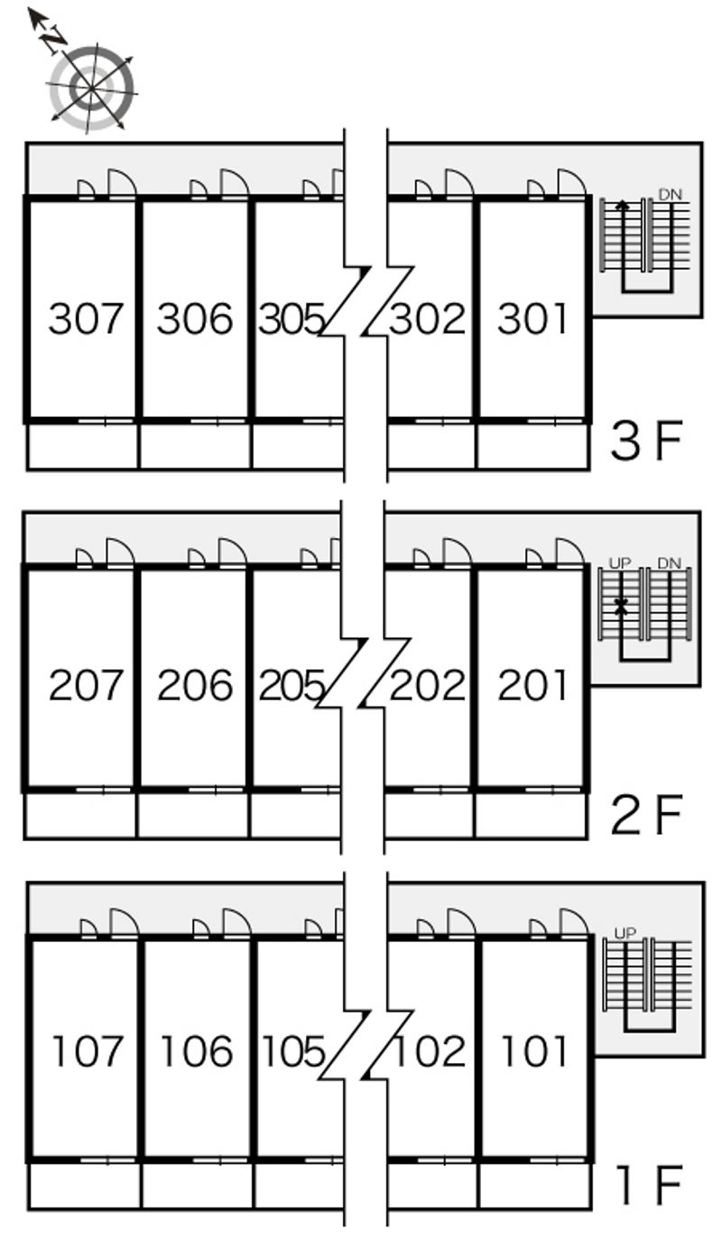 レオパレス中百舌鳥 間取配置図