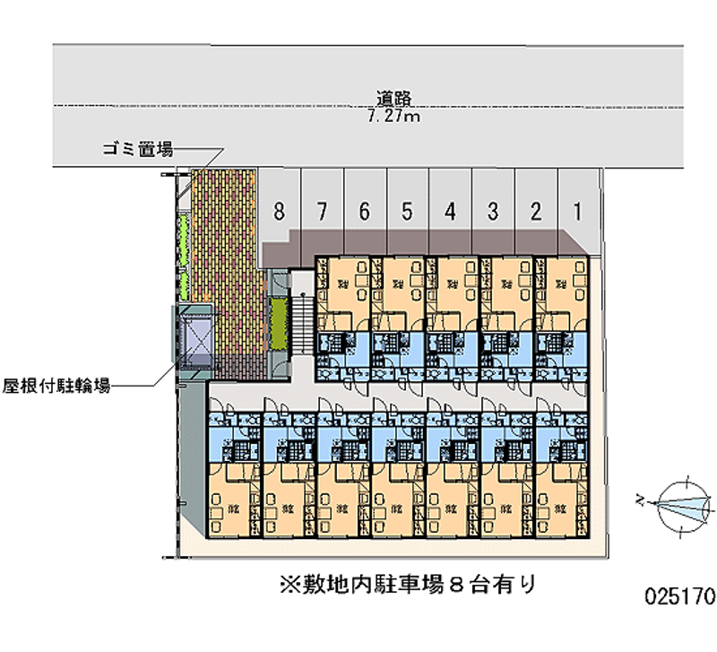 レオパレス北二条東 月極駐車場