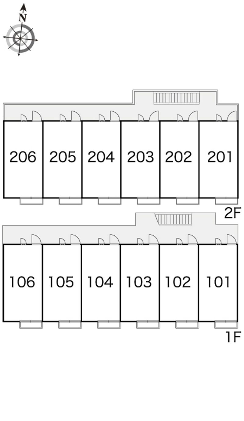 レオパレス田園Ｂ棟 間取配置図