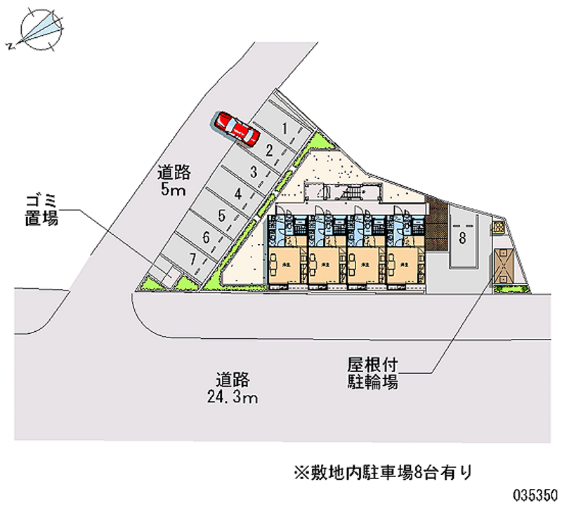 レオパレスメルク中井 月極駐車場