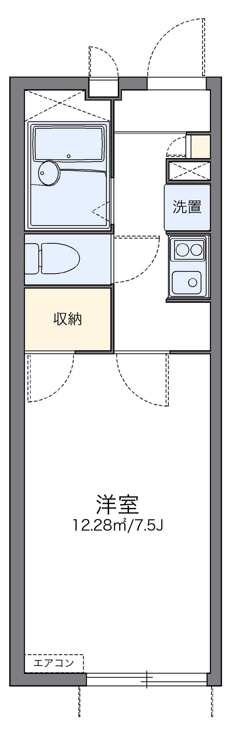 レオパレスメルベーユ泉 間取図