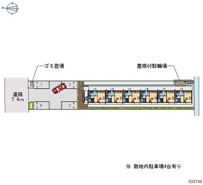 レオパレス翼Ⅱ 月極駐車場