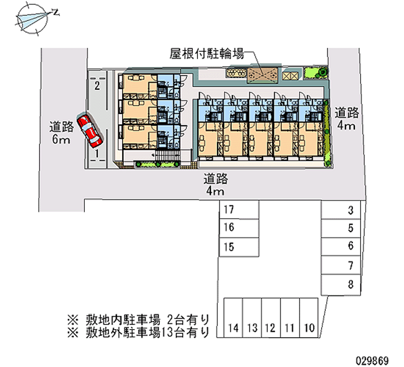 レオパレスことぶき 月極駐車場