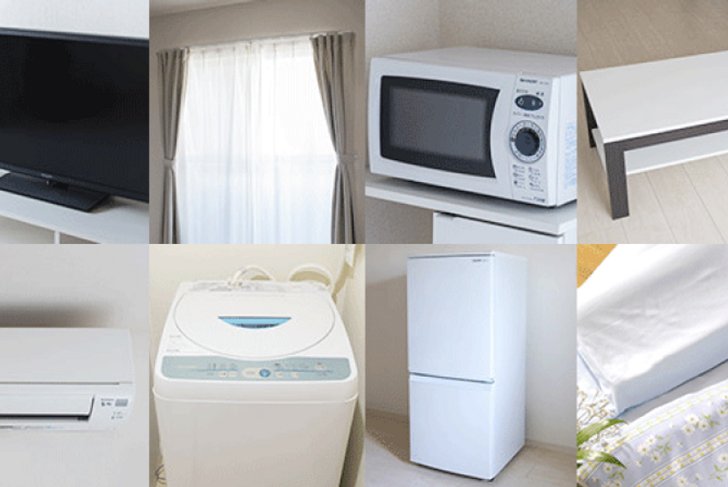 Furnished rooms with appliances