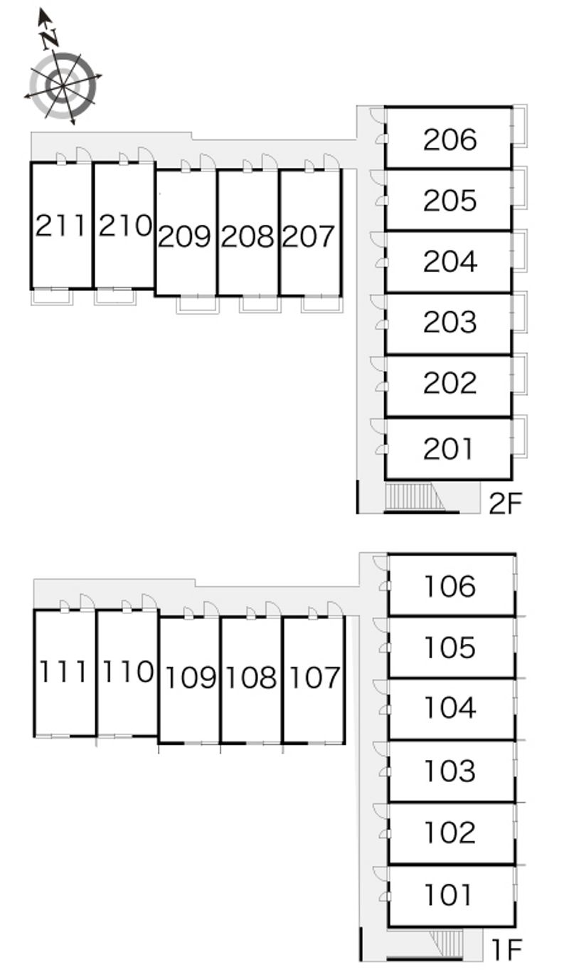 レオパレスひまわりⅠ 間取配置図